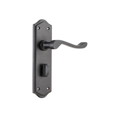 Tradco Door Lever Henley Privacy Pair Matt Black H180xW50xP58mm