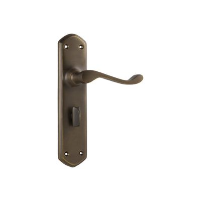 Tradco Door Lever Windsor Privacy Pair Antique Brass H200xP60xW45mm with privacy adaptor