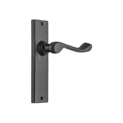 Tradco Door Lever Fremantle Latch Pair Matt Black H150xW35xP50mm