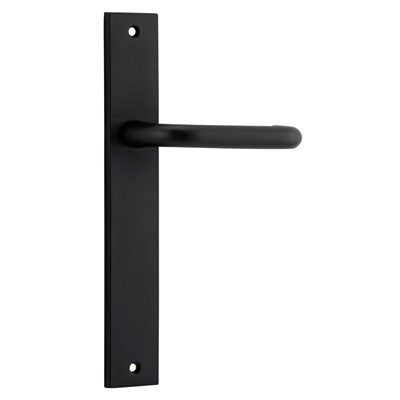 Iver Door Lever Oslo Return Rectangular Latch Pair Matt Black L118xP54mm BPH240xW38mm