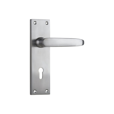 Tradco Door Lever Balmoral Lock Pair Satin Chrome H156xW42xP46mm