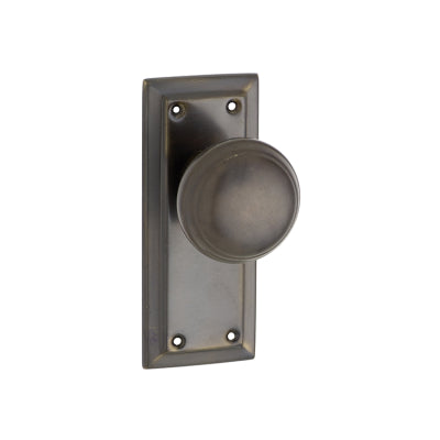 Tradco Door Knob Richmond Latch Pair Antique Brass H125xW50xP62mm