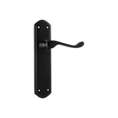 Tradco Door Lever Windsor Latch Pair Matt Black H200xP60xW45mm