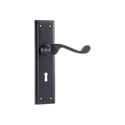 Tradco Door Lever Milton Lock Pair Antique Copper H200xW50xP68mm