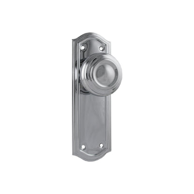 Tradco Door Knob Kensington Latch Pair Chrome Plated H175xP57xW58mm