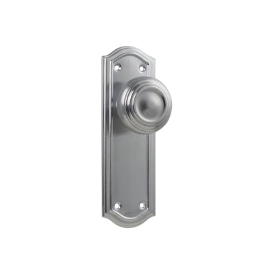 Tradco Door Knob Kensington Latch Pair Satin Chrome H175xP57xW58mm