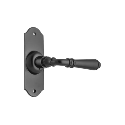 Tradco Door Lever Reims Latch Pair Matt Black H110xW43xP65mm