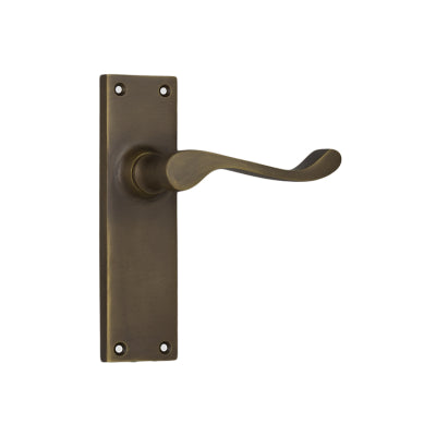 Tradco Door Lever Victorian Latch Pair Antique Brass H152xW42xP59mm