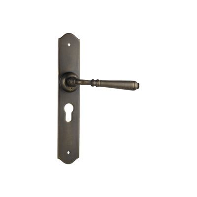 Tradco Door Lever Reims Euro Pair Antique Brass H240xW43xP70mm