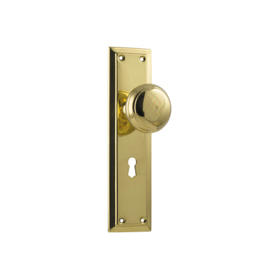 Tradco Door Knob Richmond Lock Pair Polished Brass H200xW50xP62mm