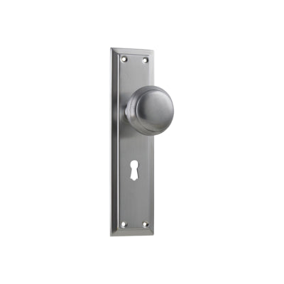 Tradco Door Knob Richmond Lock Pair Satin Chrome H200xW50xP62mm