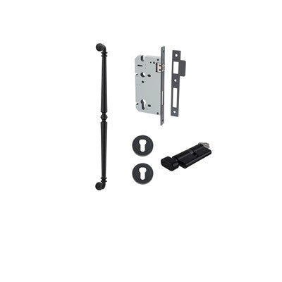 Iver Pull Handle Sarlat Matt Black CTC600mm Key / Thumb Entrance Kit