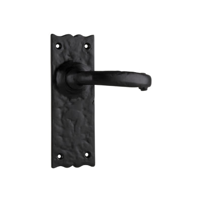 Tradco Door Lever Gloucester Iron Latch Pair Matt Black H158xW50xP53mm