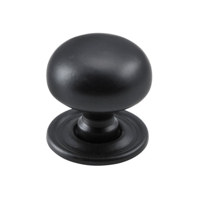 Tradco Cupboard Knob Classic Matt Black D38xP36mm