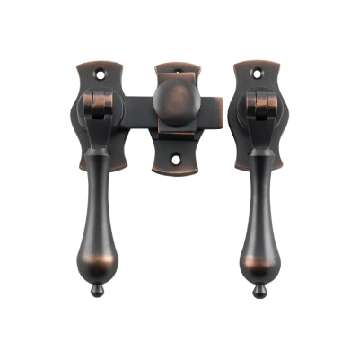 Tradco French Door Fastener Teardrop Antique Copper Backplate H54xW29mm P31mm