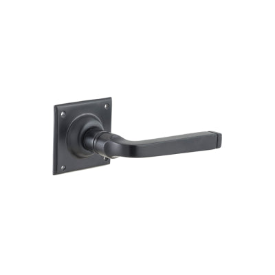 Tradco Door Lever Menton Square Rose Pair Matt Black H60xW60xP70mm