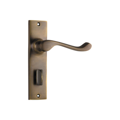 Tradco Door Lever Fremantle Privacy Pair Antique Brass H150xW35xP50mm