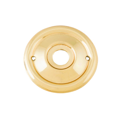 Tradco Backplate For Milled Edge Mortice Knob Pair Polished Brass D46mm