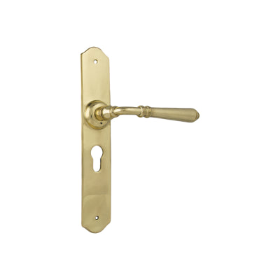 Tradco Door Lever Reims Euro Pair Polished Brass H240xW43xP70mm