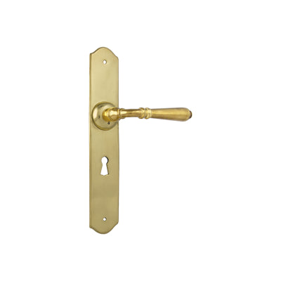 Tradco Door Lever Reims Lock Pair Polished Brass H240xW43xP70mm
