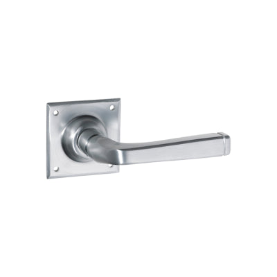 Tradco Door Lever Menton Square Rose Pair Satin Chrome H60xW60xP70mm