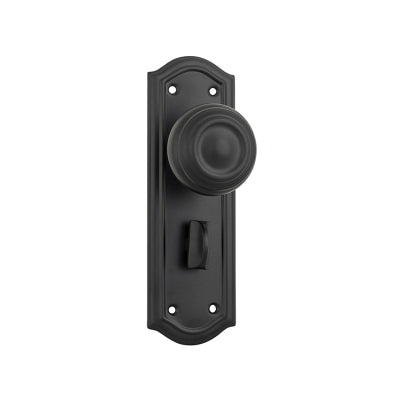 Tradco Door Knob Kensington Privacy Pair Matt Black H175xP57xW58mm