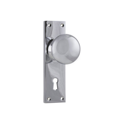 Tradco Door Knob Victorian Lock Pair Chrome Plated H152xW42xP75mm