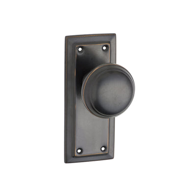 Tradco Door Knob Richmond Latch Pair Antique Copper H125xW50xP62mm