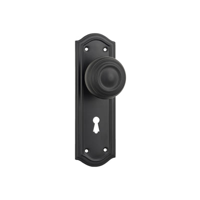 Tradco Door Knob Kensington Lock Pair Matt Black H175xP57xW58mm