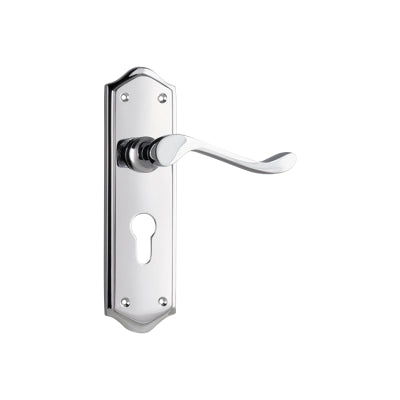 Tradco Door Lever Henley Euro Pair Chrome Plated H180xW50xP58mm