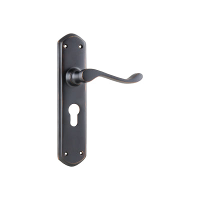 Tradco Door Lever Windsor Euro Pair Antique Copper H200xP60xW45mm