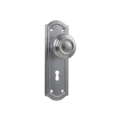 Tradco Door Knob Kensington Lock Pair Satin Chrome H175xP57xW58mm