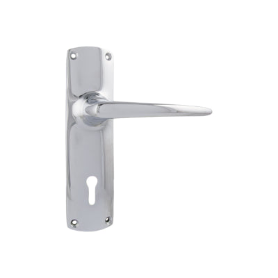Tradco Door Lever Retro Lock Pair Chrome Plated H150xW40xP57mm