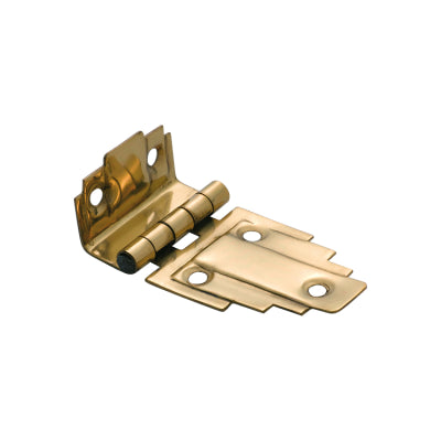 Tradco Cabinet Hinge Sheet Brass Deco Offset Polished Brass H32xW63mm