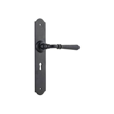 Tradco Door Lever Reims Lock Pair Matt Black H240xW43xP70mm