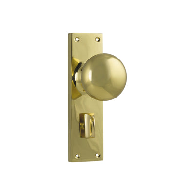 Tradco Door Knob Victorian Privacy Pair Polished Brass H152xW42xP75mm with privacy adaptor
