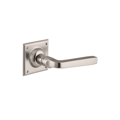 Tradco Door Lever Menton Square Rose Pair Satin Nickel H60xW60xP70mm