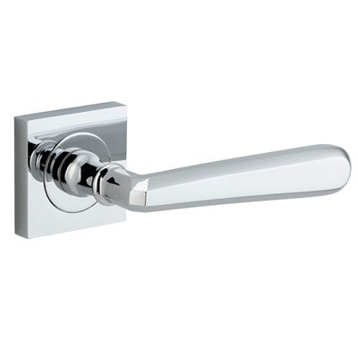 Iver Door Lever Copenhagen Rose Square Concealed Fix Pair Polished Chrome L120xP60mm BPH52xW52mm