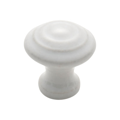 Tradco Cupboard Knob White Porcelain Domed D25xP27mm