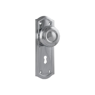 Tradco Door Knob Kensington Lock Pair Chrome Plated H175xP57xW58mm