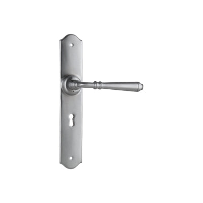 Tradco Door Lever Reims Lock Pair Satin Chrome H240xW43xP70mm