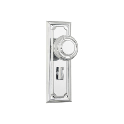 Tradco Door Knob Edwardian Privacy Pair Chrome Plated H185xW60xP57mm