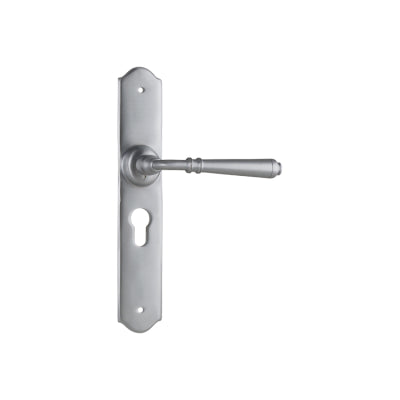 Tradco Door Lever Reims Euro Pair Satin Chrome H240xW43xP70mm