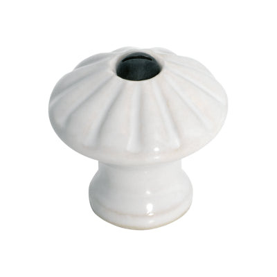 Tradco Cupboard Knob White Porcelain Fluted D35xP33mm