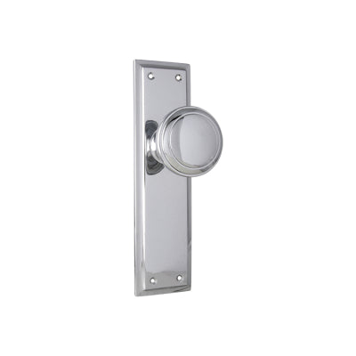 Tradco Door Knob Milton Latch Pair Chrome Plated H200xW50xP73mm