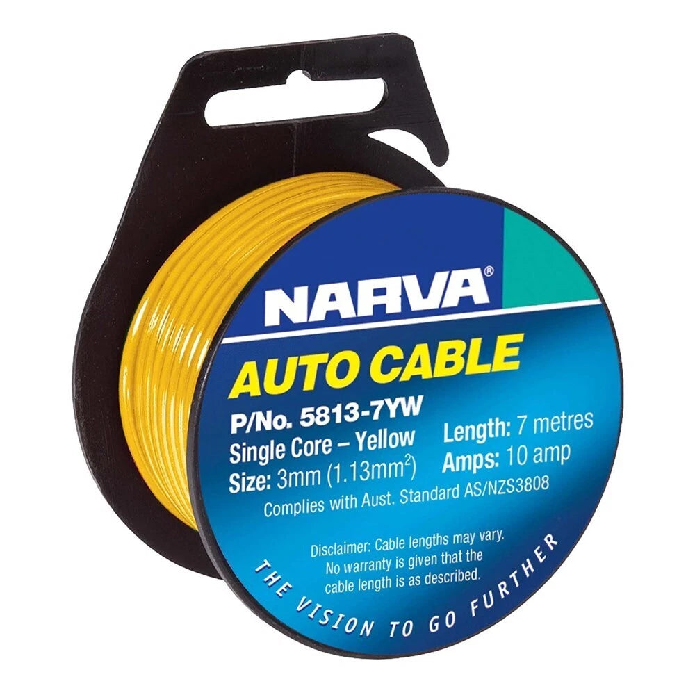 Cable S/Core 3MM 10A 7M Yellow