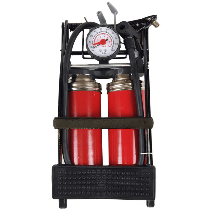 AutoKing Foot Pump Double Barrel W Gauge