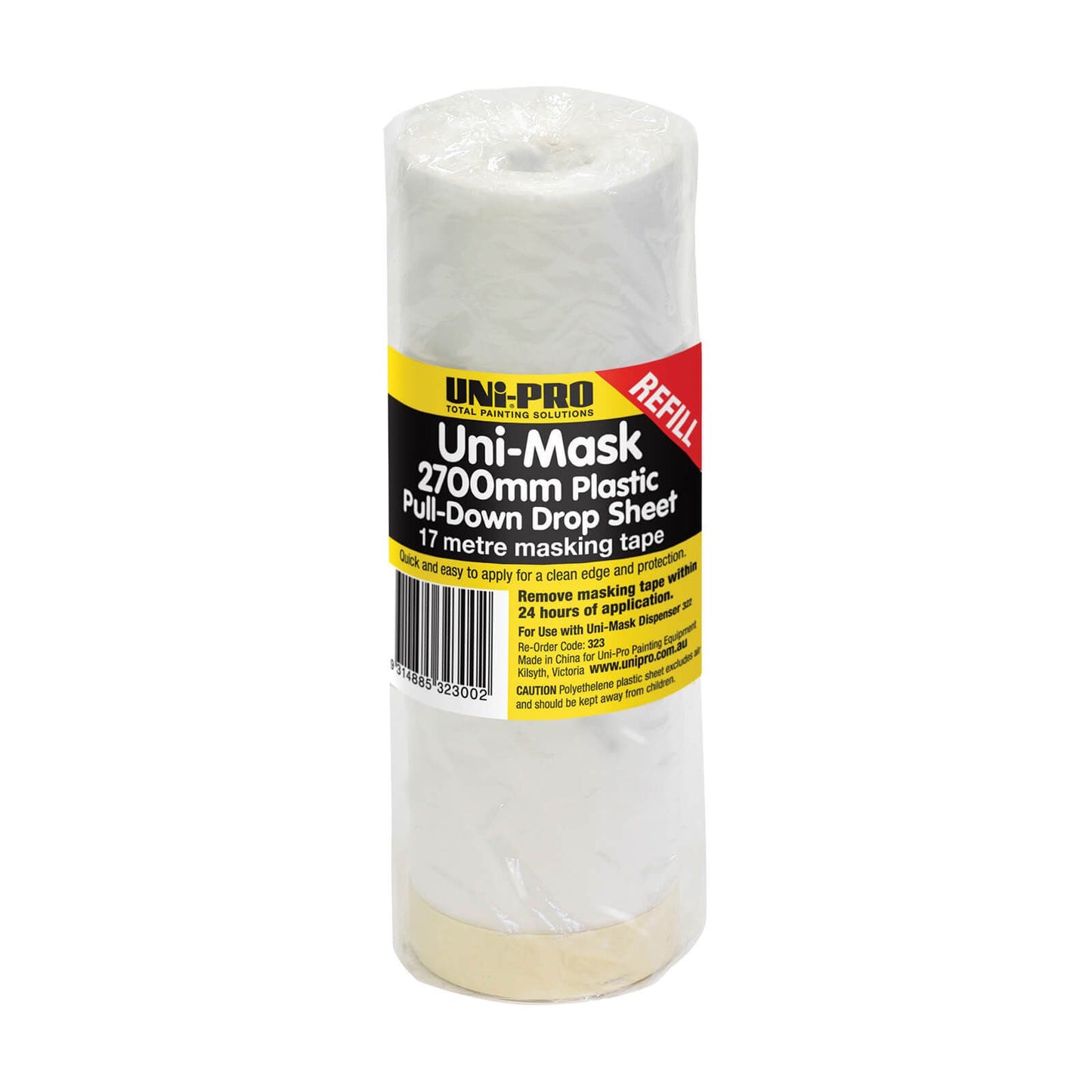Uni-Pro Masking Tape & Pull-Down Sheet Refill 2700mmx17m