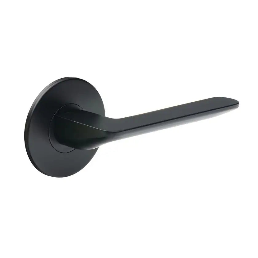 Lane Gianna Matte Black Passage Lever Set Round