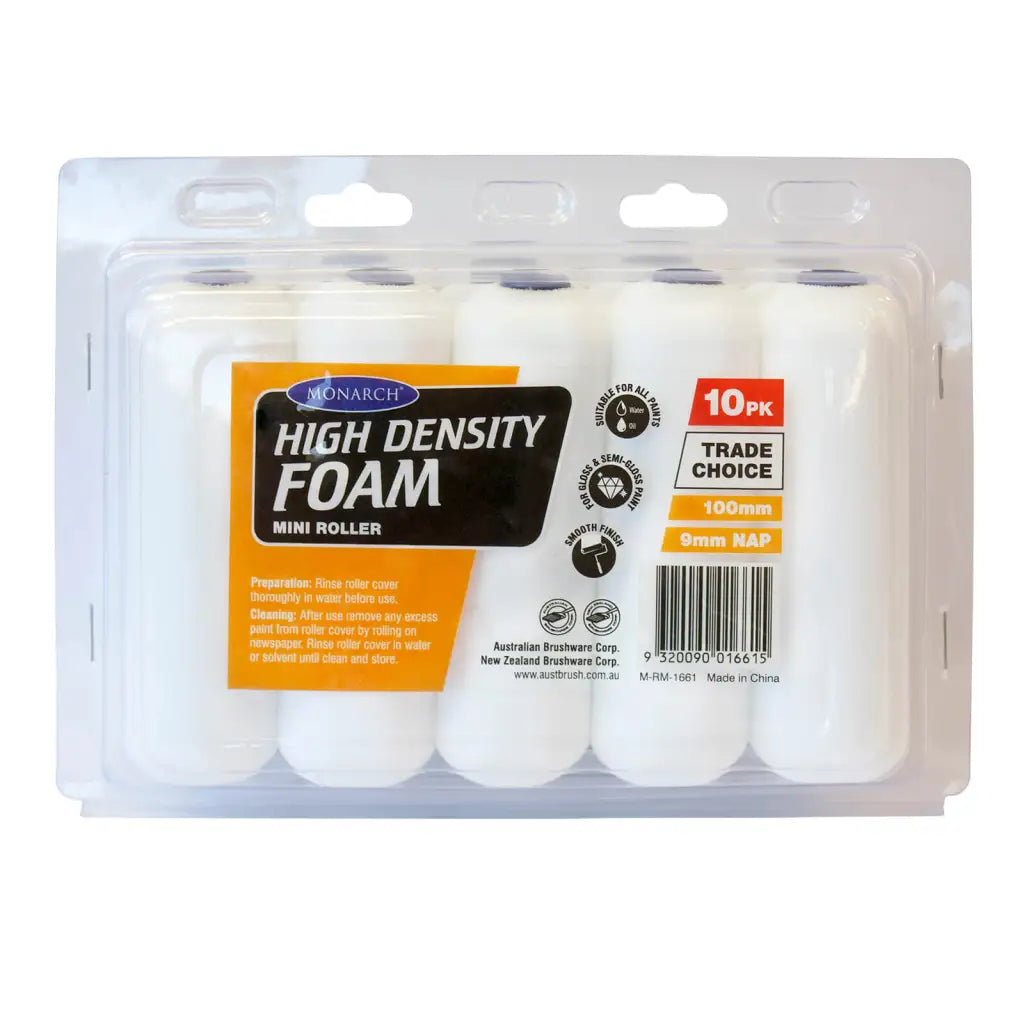 Monarch Mini Foam Roller 9mm Nap 10PK